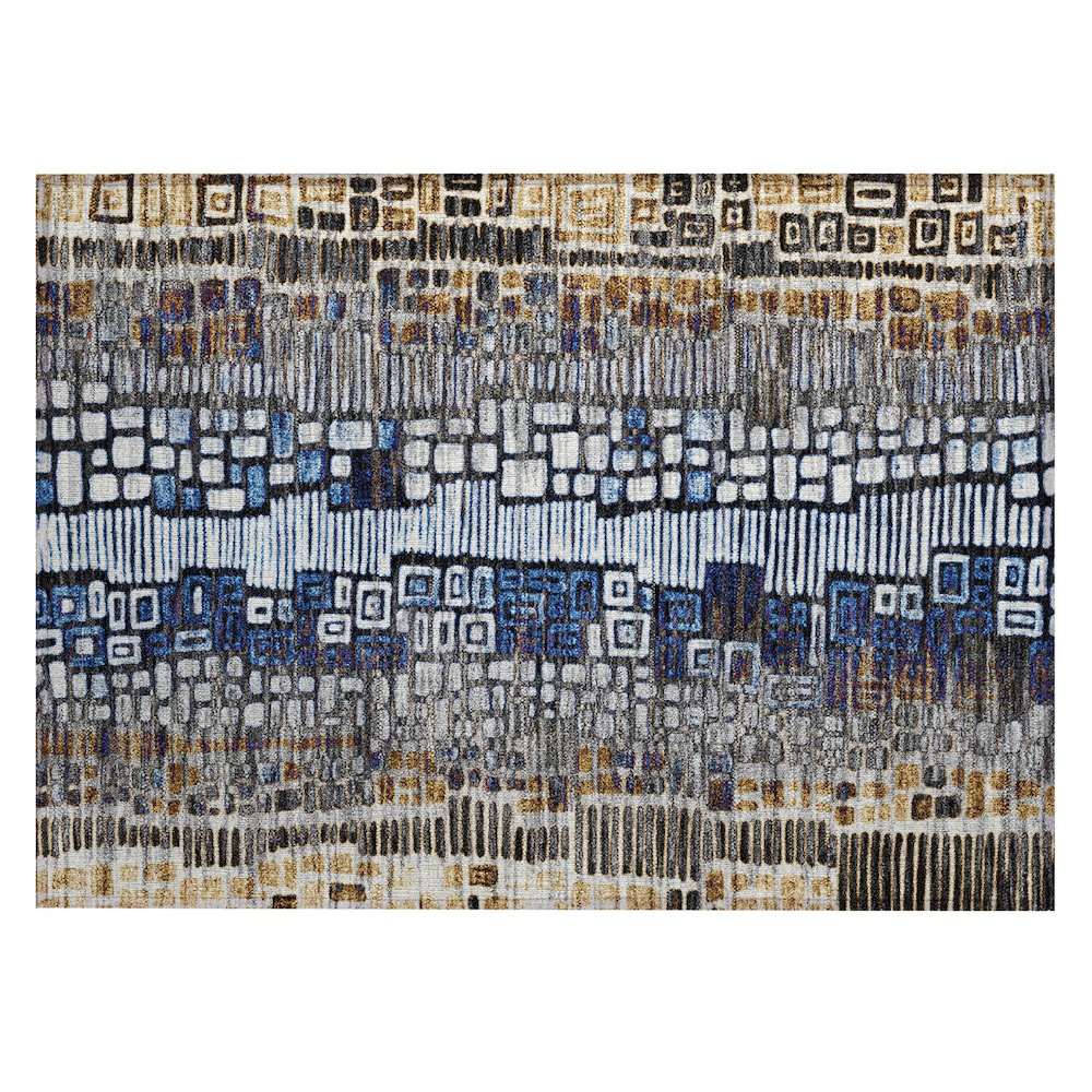 Machine Washable Indoor/Outdoor Chantille ACN2268 Gray 1'8" x 2'6" Rug. Picture 1