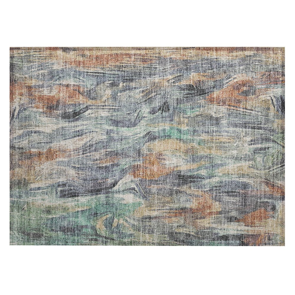 Machine Washable Indoor/Outdoor Chantille ACN2269 Orange 1'8" x 2'6" Rug. Picture 1