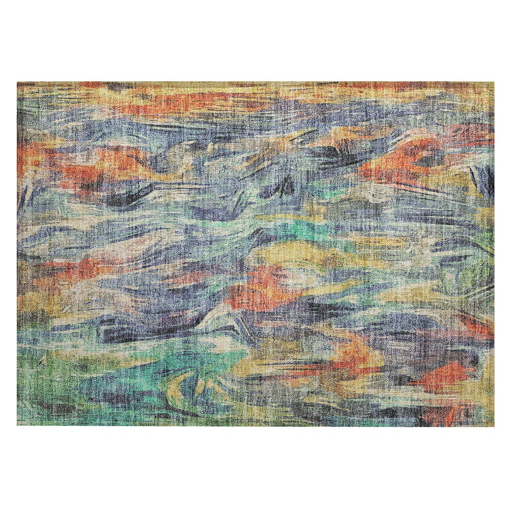 Machine Washable Indoor/Outdoor Chantille ACN2269 Blue 1'8" x 2'6" Rug. Picture 1