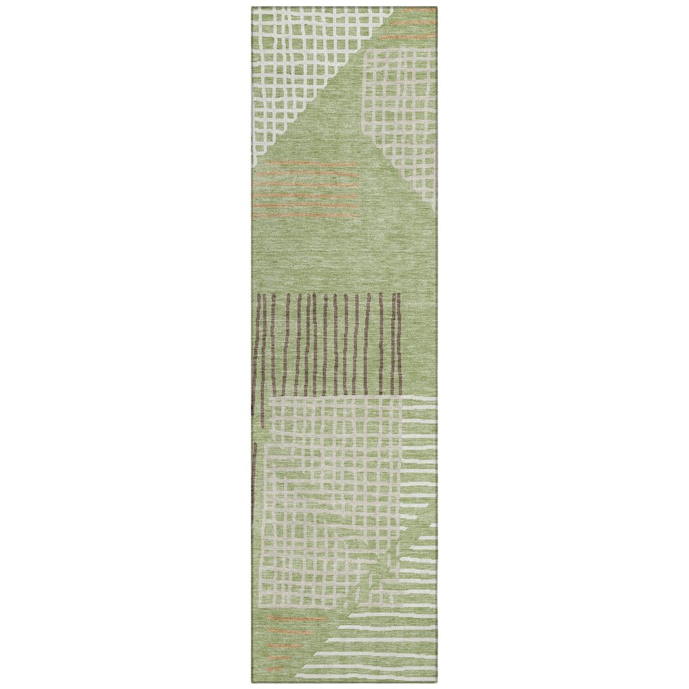 Machine Washable Indoor/Outdoor Chantille ACN2270 Green 2'3" x 7'6" Runner Rug. Picture 1