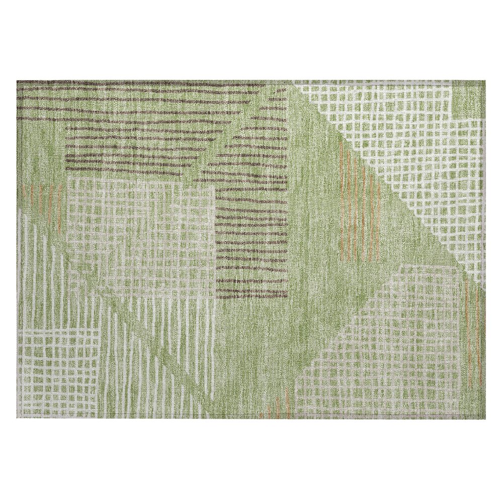 Machine Washable Indoor/Outdoor Chantille ACN2270 Green 1'8" x 2'6" Rug. Picture 1