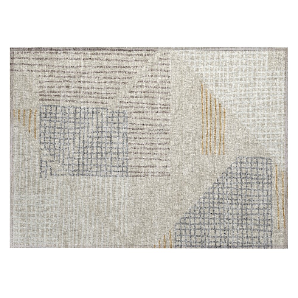 Machine Washable Indoor/Outdoor Chantille ACN2270 Brown 1'8" x 2'6" Rug. Picture 1