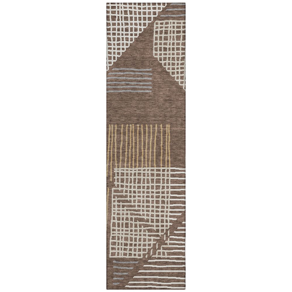 Machine Washable Indoor/Outdoor Chantille ACN2270 Brown 2'3" x 7'6" Runner Rug. Picture 1