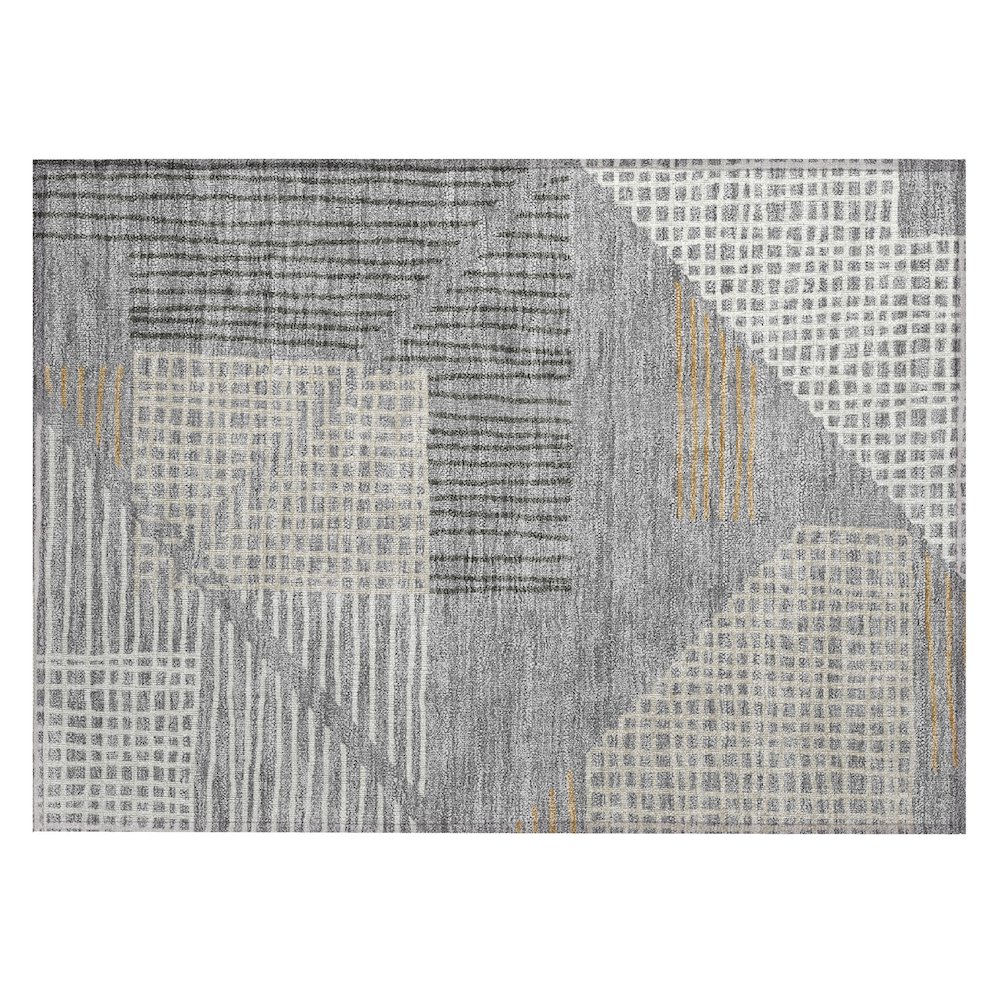 Machine Washable Indoor/Outdoor Chantille ACN2270 Gray 1'8" x 2'6" Rug. Picture 1