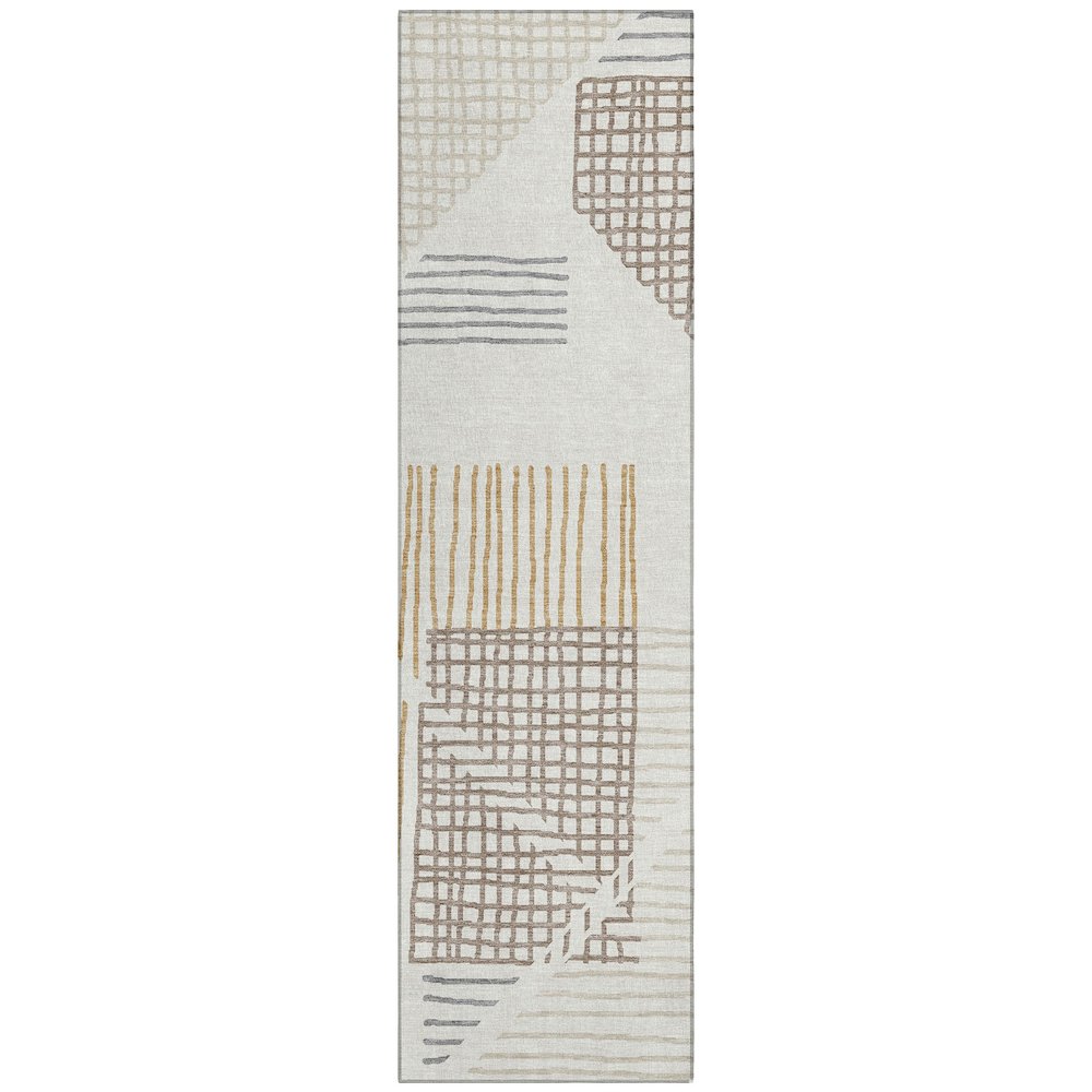 Machine Washable Indoor/Outdoor Chantille ACN2270 Ivory 2'3" x 7'6" Runner Rug. Picture 1