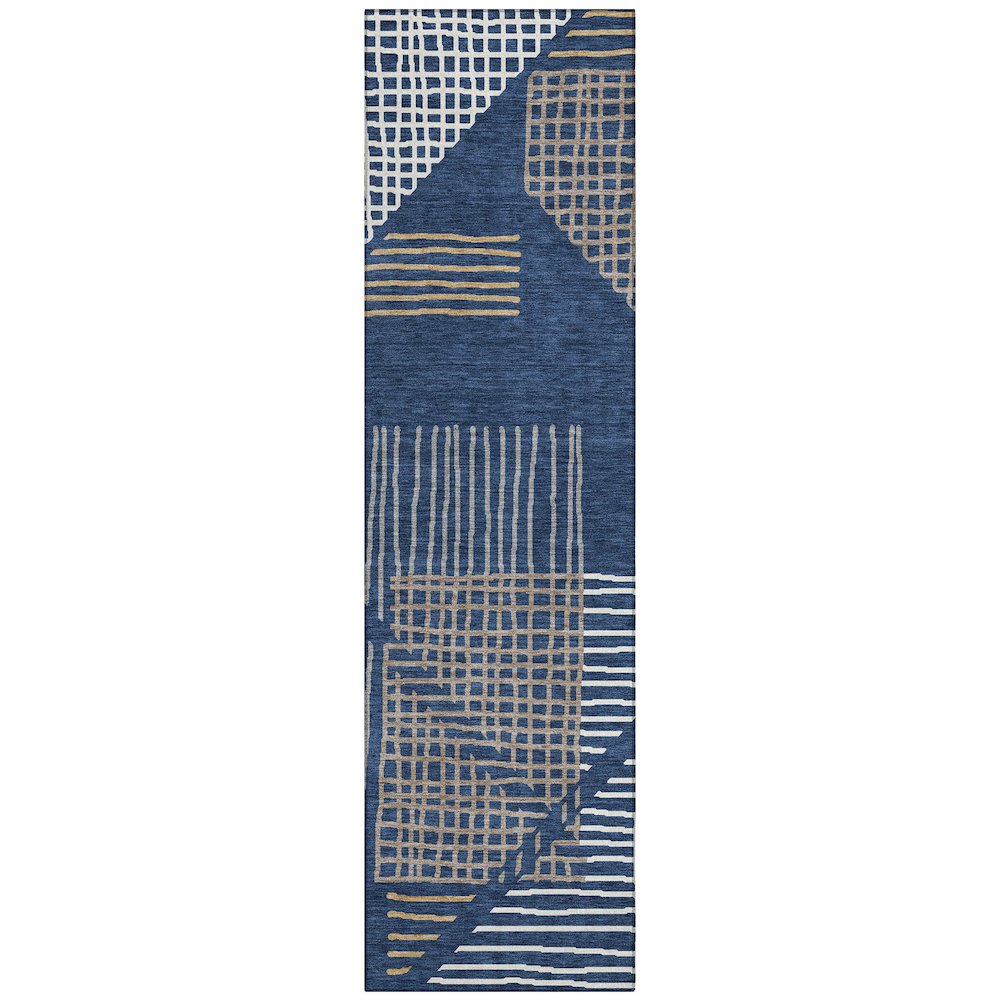 Machine Washable Indoor/Outdoor Chantille ACN2270 Blue 2'3" x 7'6" Runner Rug. Picture 1
