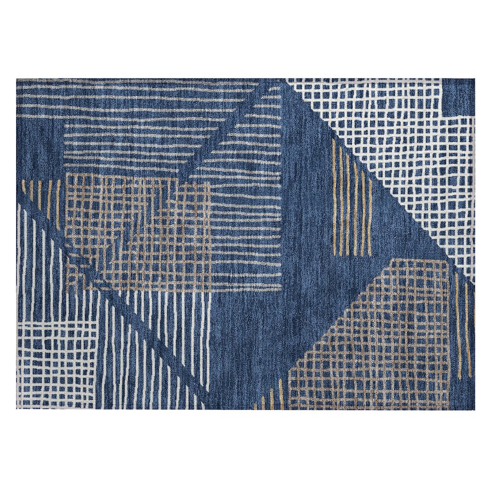 Machine Washable Indoor/Outdoor Chantille ACN2270 Blue 1'8" x 2'6" Rug. Picture 1