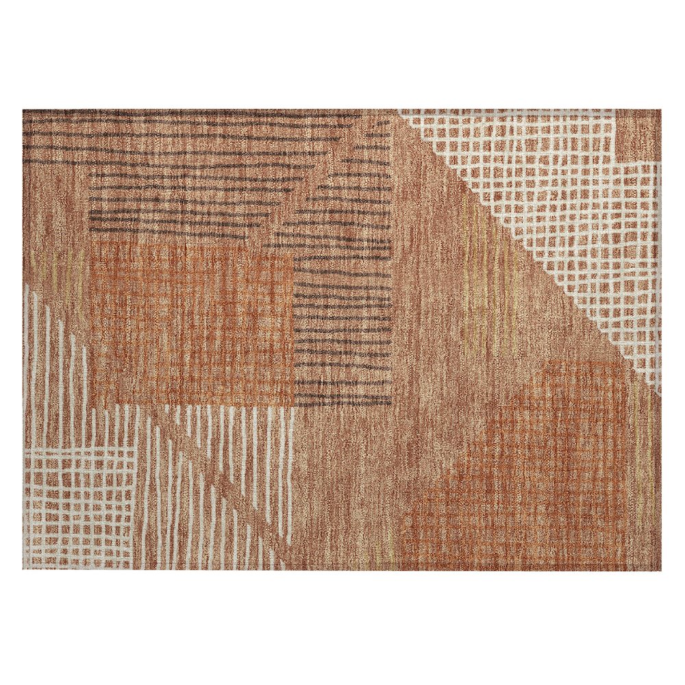 Machine Washable Indoor/Outdoor Chantille ACN2270 Orange 1'8" x 2'6" Rug. Picture 1