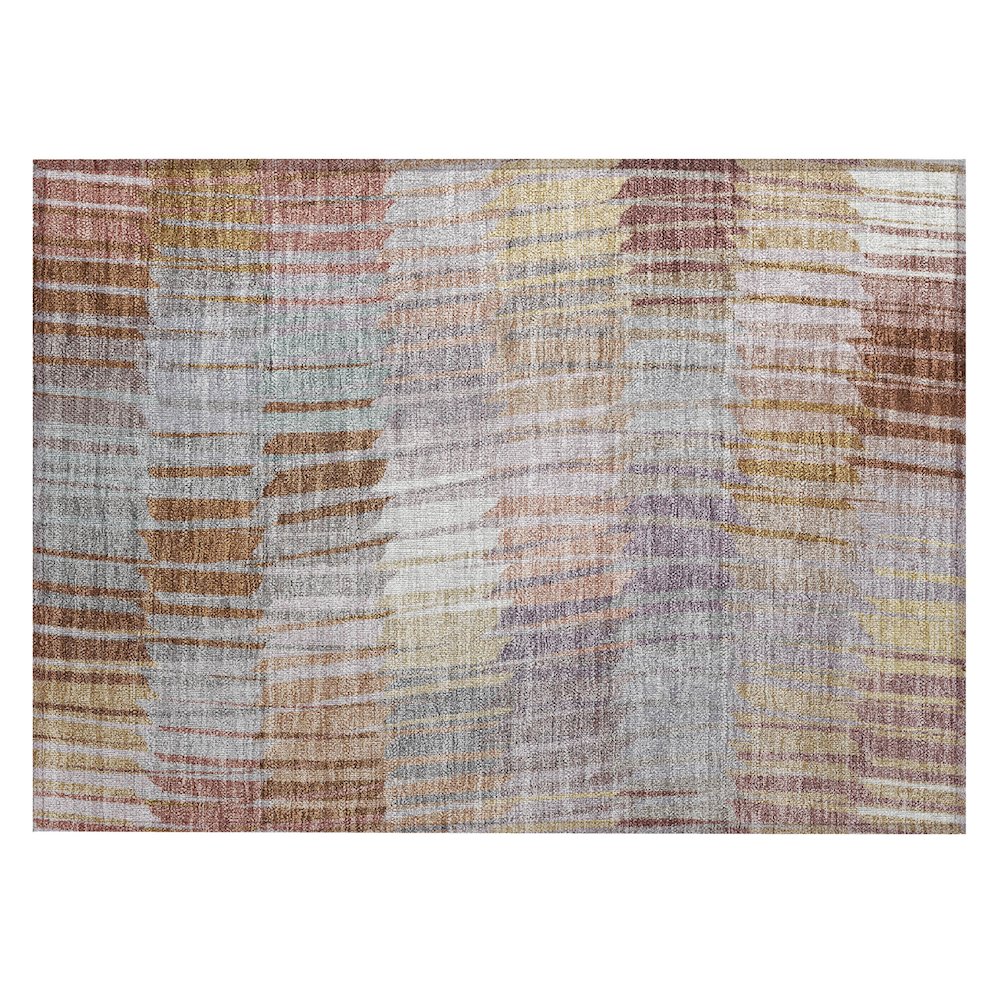 Machine Washable Indoor/Outdoor Chantille ACN2271 Orange 1'8" x 2'6" Rug. Picture 1