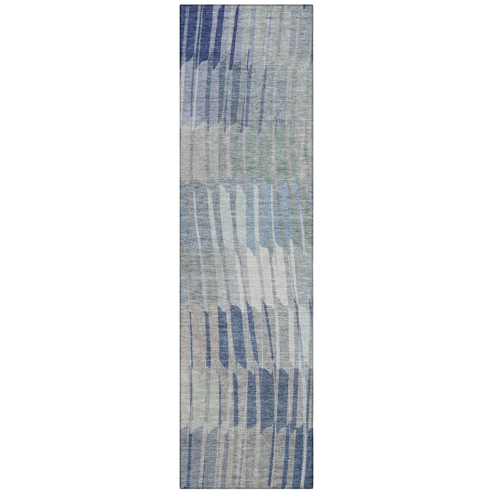 Machine Washable Indoor/Outdoor Chantille ACN2271 Blue 2'3" x 7'6" Runner Rug. Picture 1
