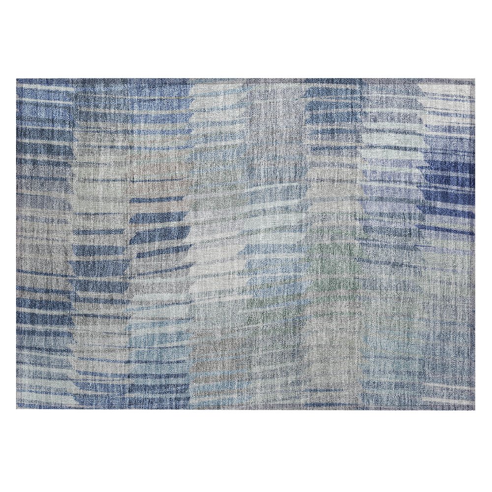 Machine Washable Indoor/Outdoor Chantille ACN2271 Blue 1'8" x 2'6" Rug. Picture 1