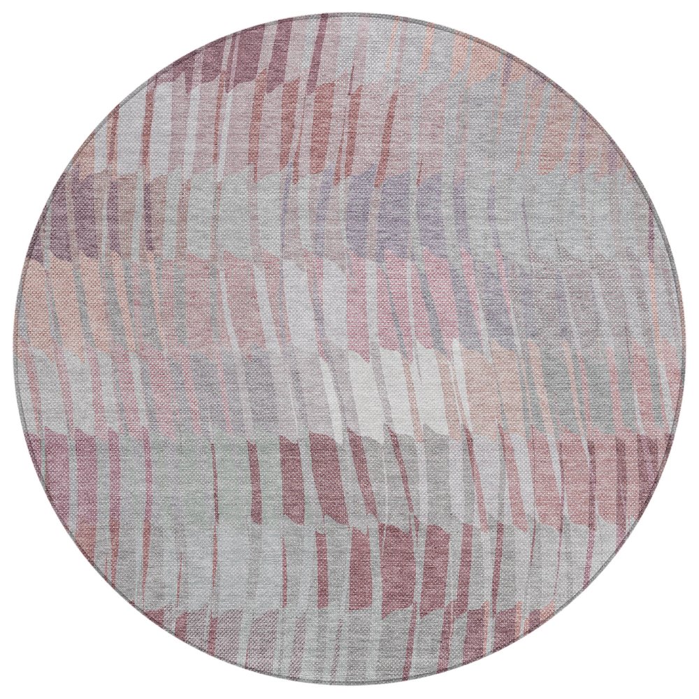 Machine Washable Indoor/Outdoor Chantille ACN2271 Red 8' x 8' Round Rug. Picture 1