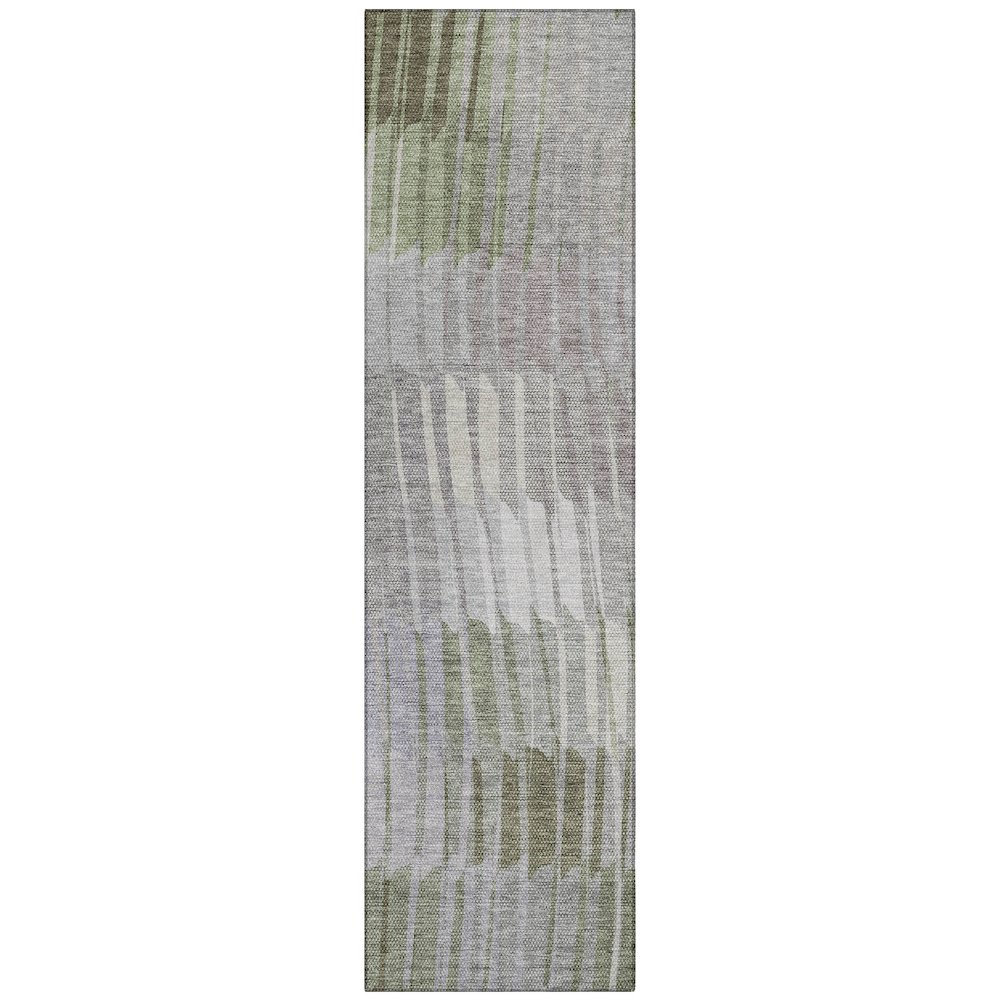 Machine Washable Indoor/Outdoor Chantille ACN2271 Green 2'3" x 7'6" Runner Rug. Picture 1