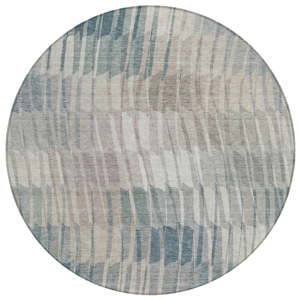 Machine Washable Indoor/Outdoor Chantille ACN2271 Green 8' x 8' Round Rug. Picture 1