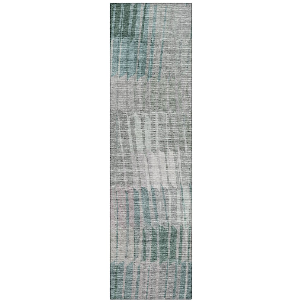 Machine Washable Indoor/Outdoor Chantille ACN2271 Teal 2'3" x 7'6" Runner Rug. Picture 1