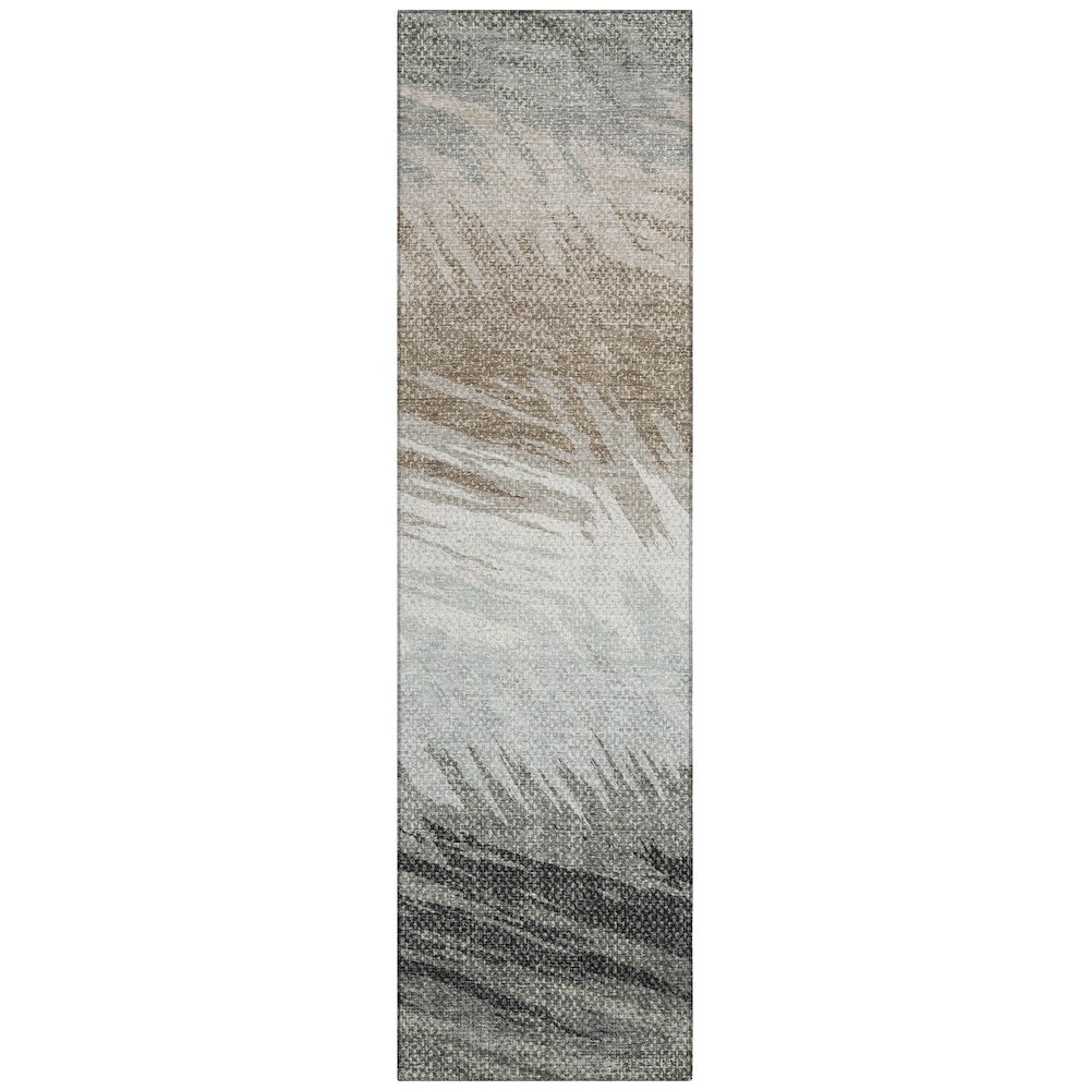 Machine Washable Indoor/Outdoor Chantille ACN2272 Brown 2'3" x 7'6" Runner Rug. Picture 1
