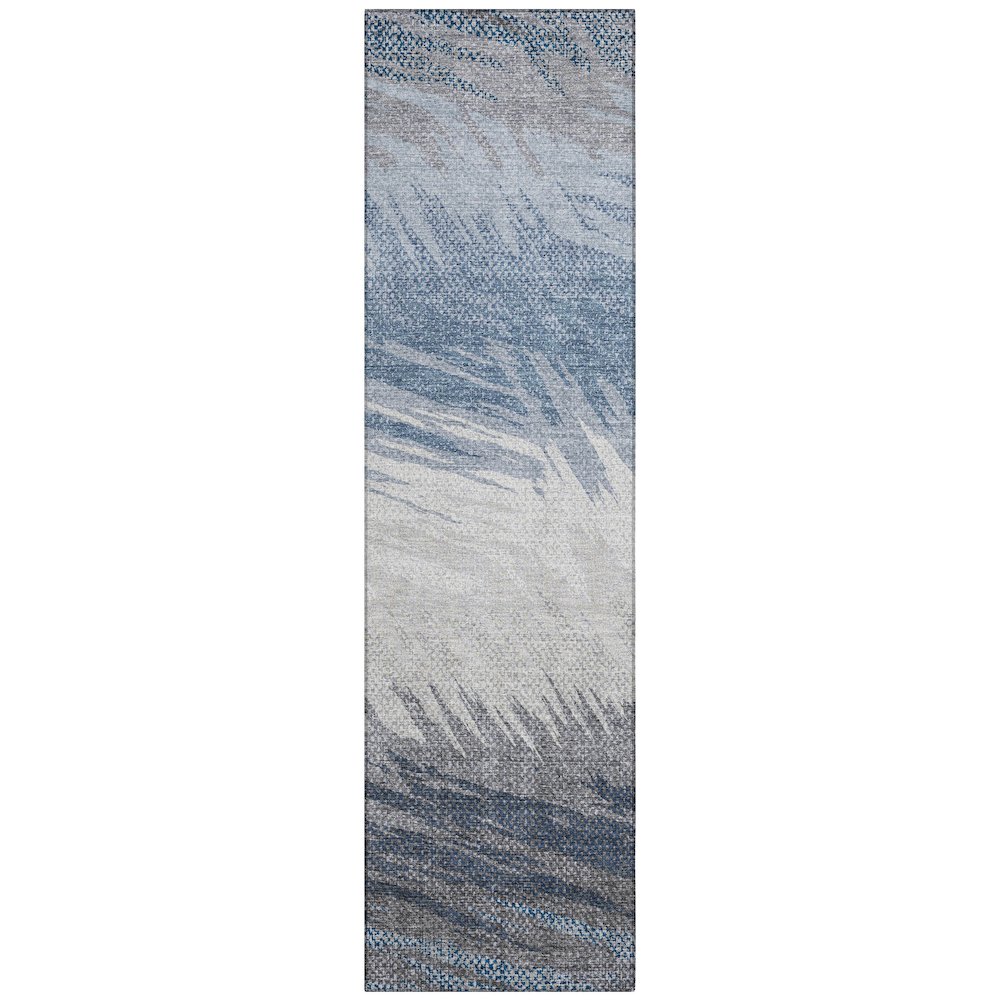 Machine Washable Indoor/Outdoor Chantille ACN2272 Blue 2'3" x 7'6" Runner Rug. Picture 1