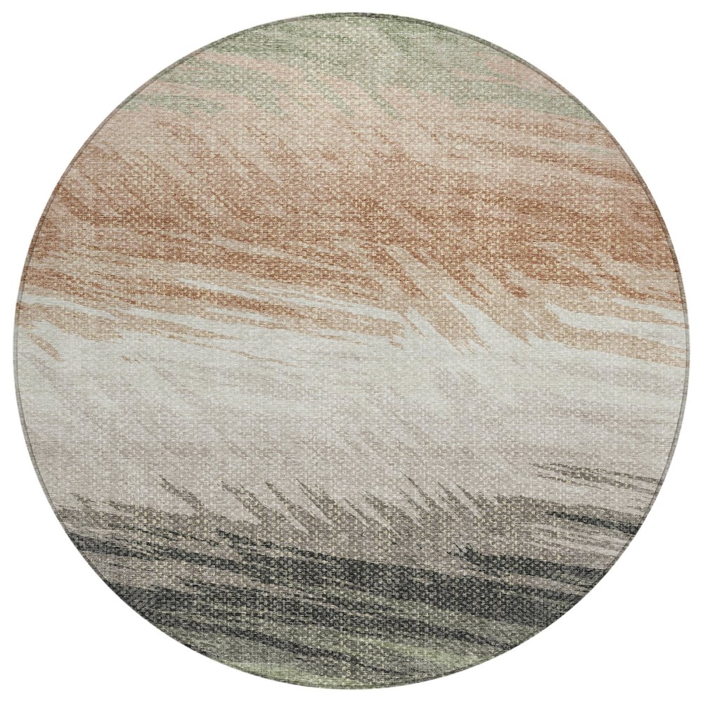 Machine Washable Indoor/Outdoor Chantille ACN2272 Green 8' x 8' Round Rug. Picture 1