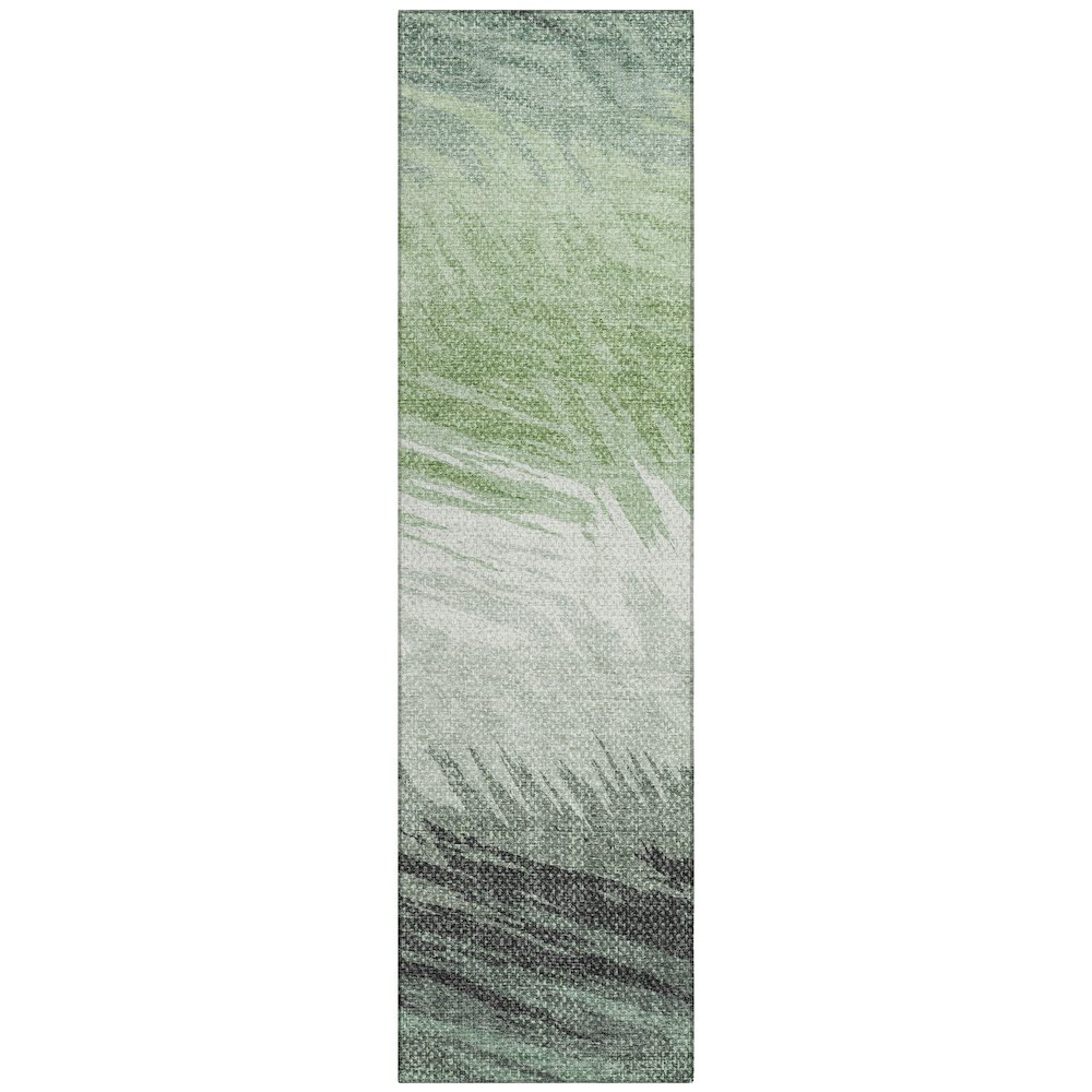 Machine Washable Indoor/Outdoor Chantille ACN2272 Green 2'3" x 7'6" Runner Rug. Picture 1
