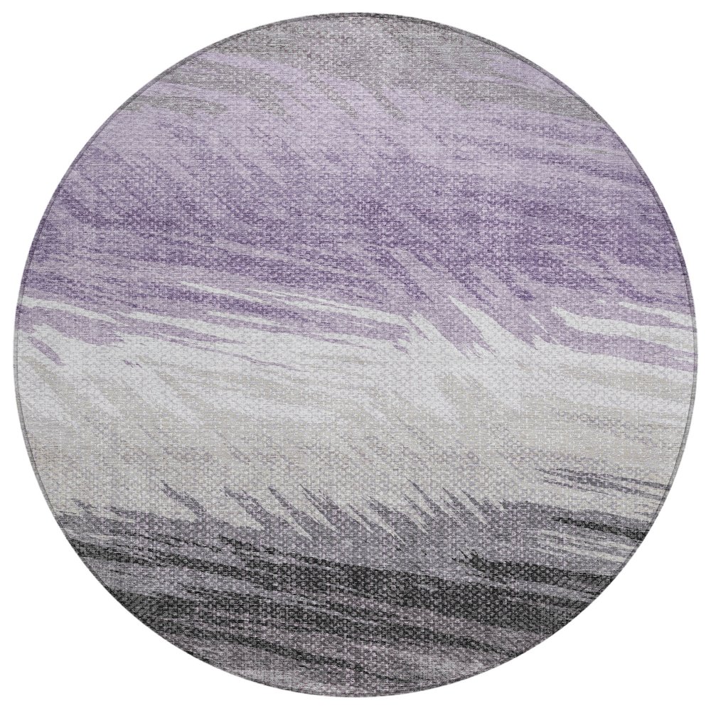 Machine Washable Indoor/Outdoor Chantille ACN2272 Purple 8' x 8' Round Rug. Picture 1