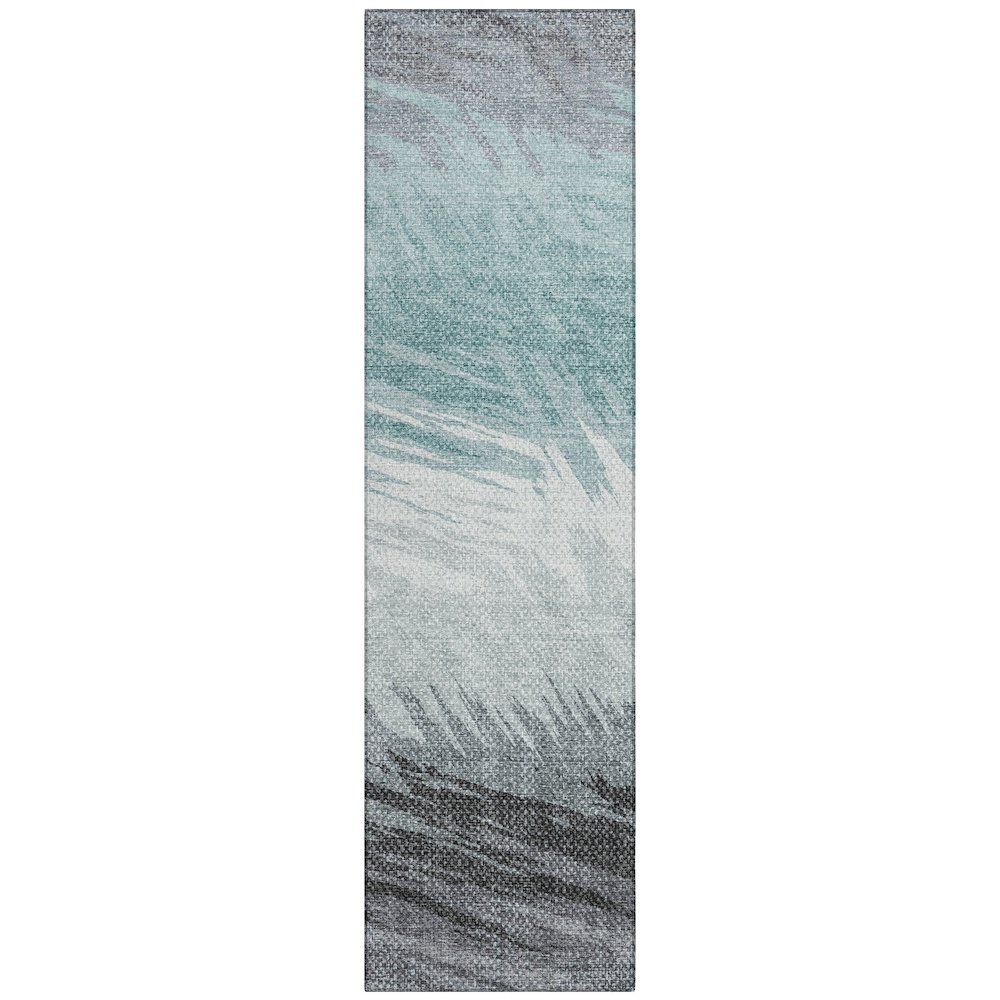 Machine Washable Indoor/Outdoor Chantille ACN2272 Teal 2'3" x 7'6" Runner Rug. Picture 1