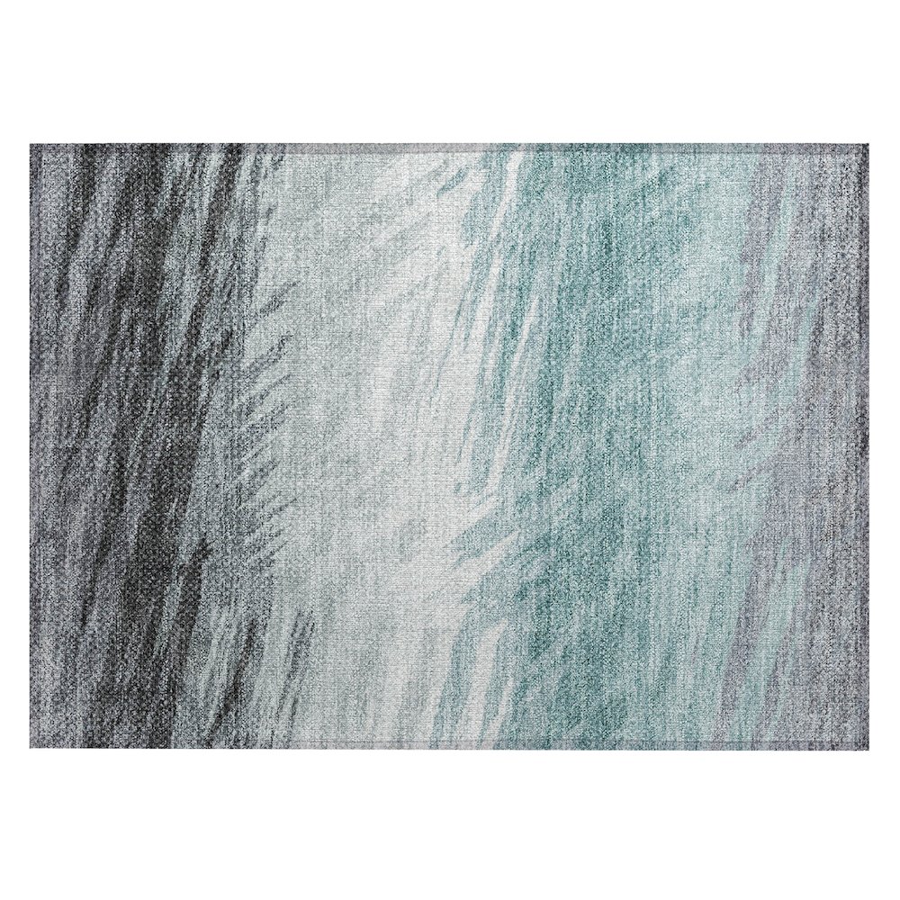 Machine Washable Indoor/Outdoor Chantille ACN2272 Teal 1'8" x 2'6" Rug. Picture 1