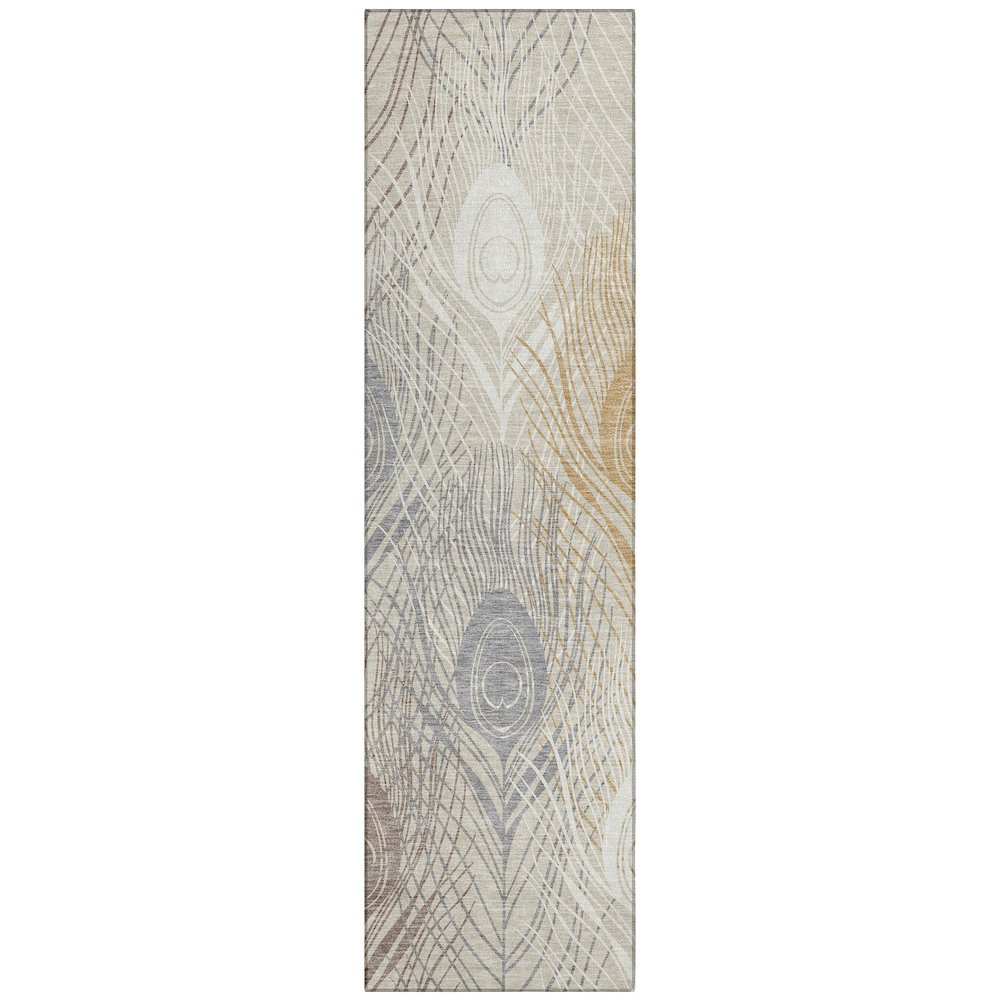 Machine Washable Indoor/Outdoor Chantille ACN2273 Brown 2'3" x 7'6" Runner Rug. Picture 1