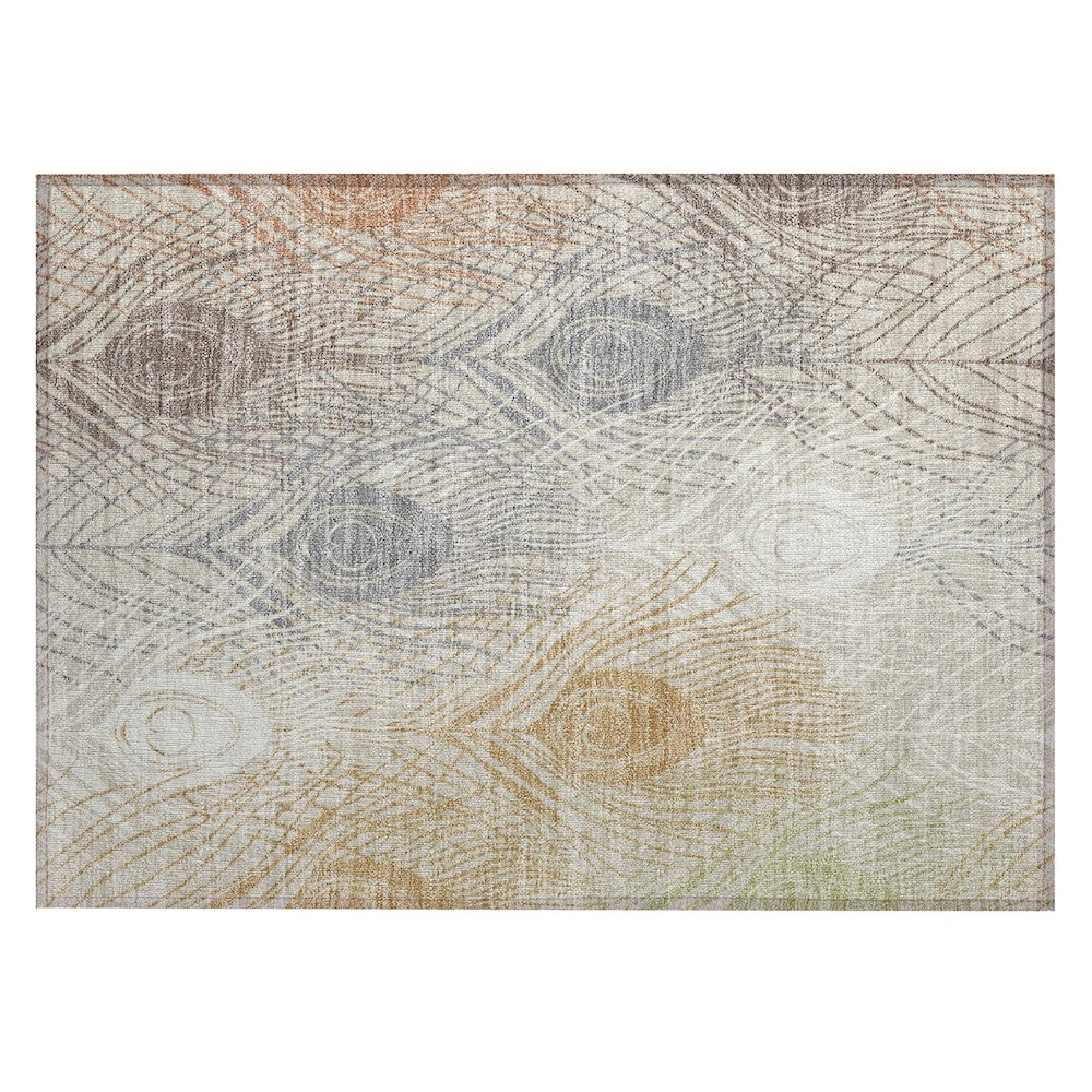 Machine Washable Indoor/Outdoor Chantille ACN2273 Brown 1'8" x 2'6" Rug. Picture 1