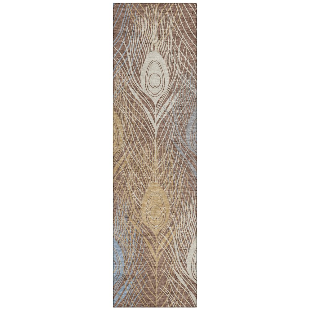 Machine Washable Indoor/Outdoor Chantille ACN2273 Brown 2'3" x 7'6" Runner Rug. Picture 1