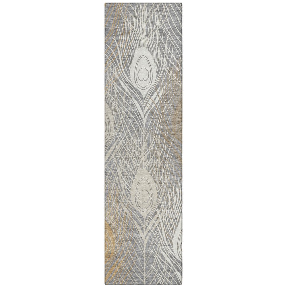 Machine Washable Indoor/Outdoor Chantille ACN2273 Gray 2'3" x 7'6" Runner Rug. Picture 1