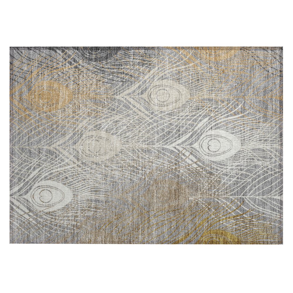 Machine Washable Indoor/Outdoor Chantille ACN2273 Gray 1'8" x 2'6" Rug. Picture 1