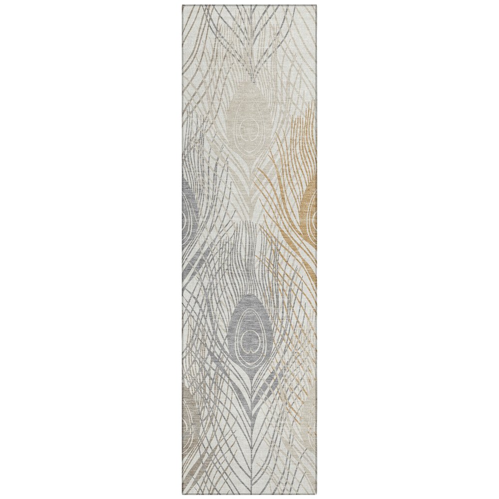 Machine Washable Indoor/Outdoor Chantille ACN2273 Ivory 2'3" x 7'6" Runner Rug. Picture 1