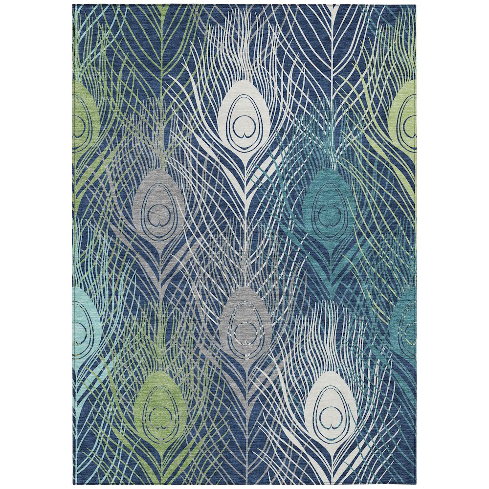 Machine Washable Indoor/Outdoor Chantille ACN2273 Blue 2'6" x 3'10" Rug. Picture 1
