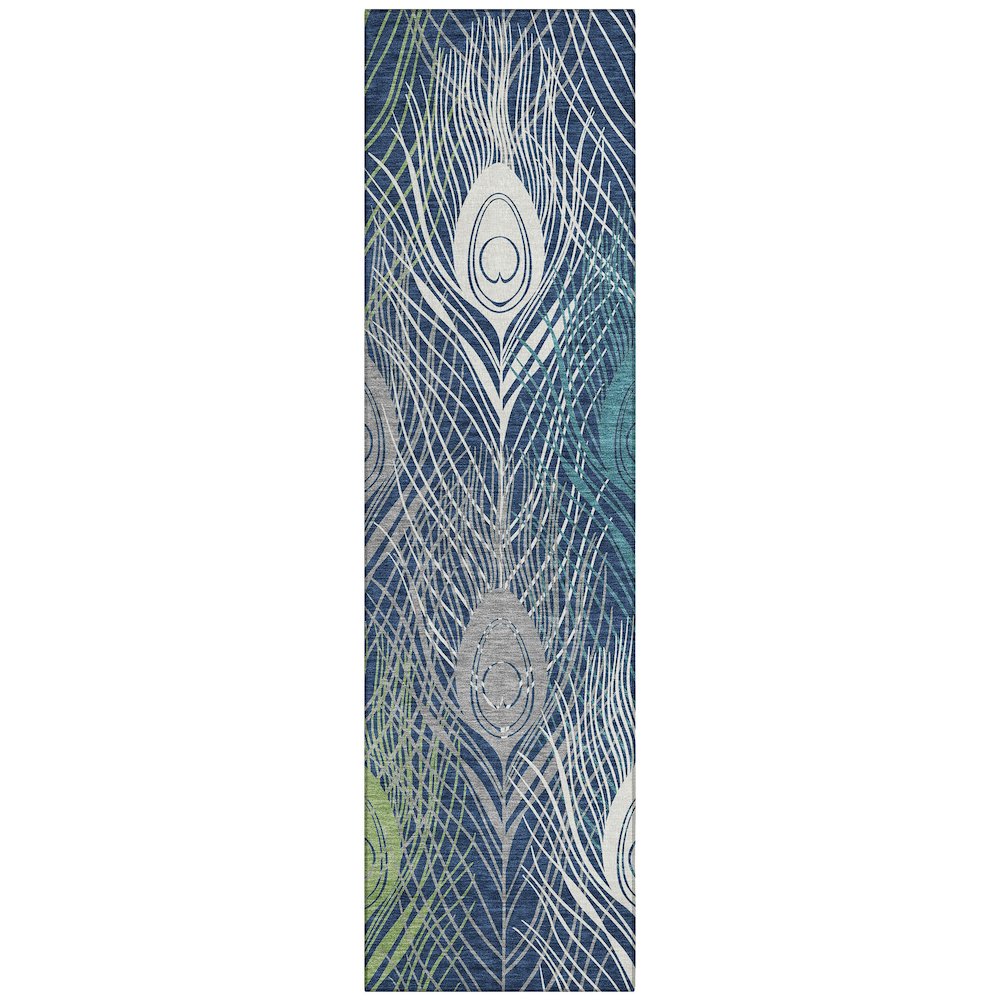 Machine Washable Indoor/Outdoor Chantille ACN2273 Blue 2'3" x 7'6" Runner Rug. Picture 1