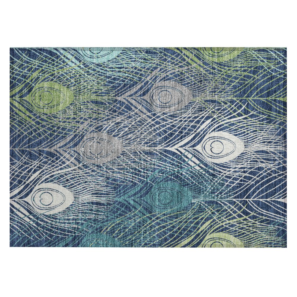 Machine Washable Indoor/Outdoor Chantille ACN2273 Blue 1'8" x 2'6" Rug. Picture 1