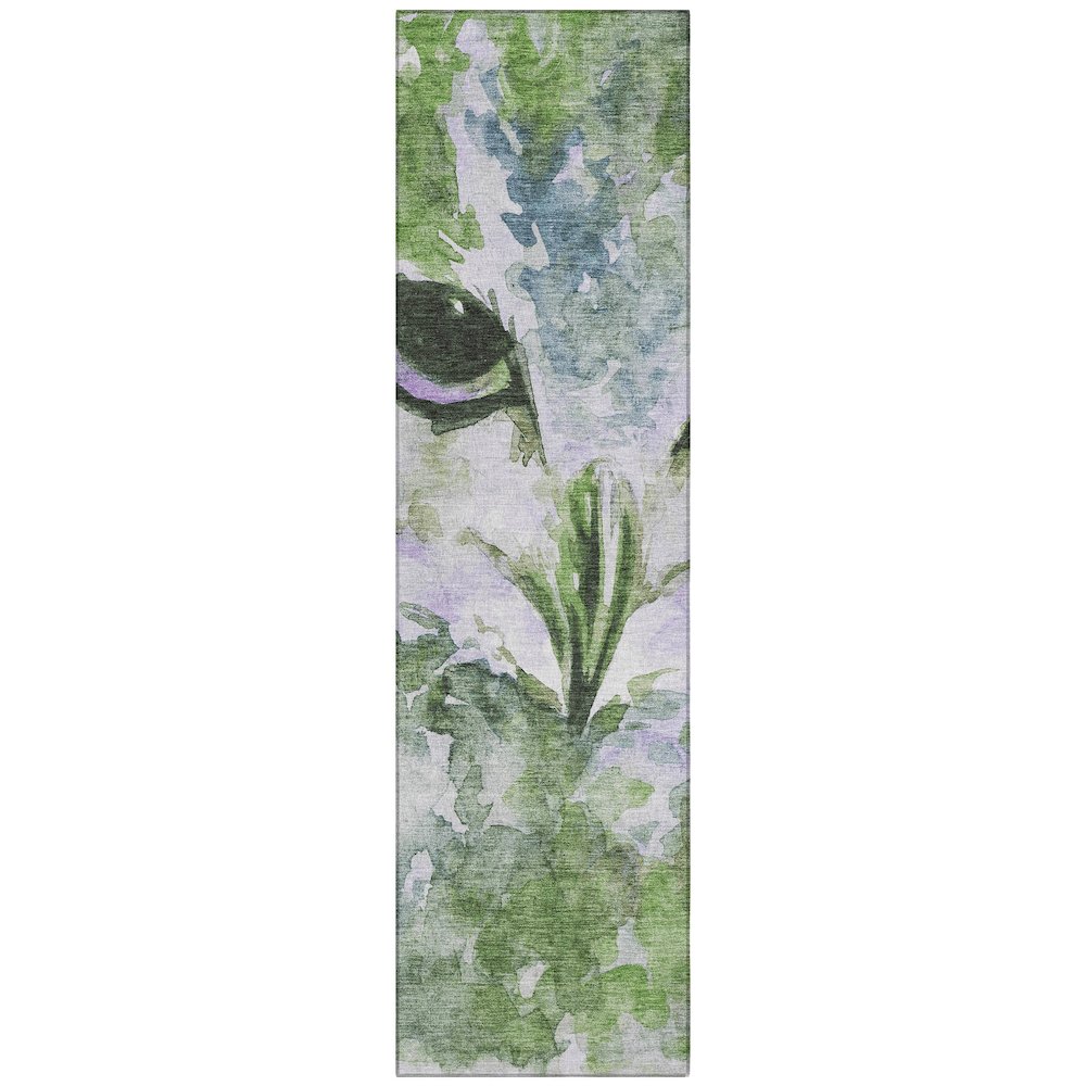 Machine Washable Indoor/Outdoor Chantille ACN2274 Green 2'3" x 7'6" Runner Rug. Picture 1