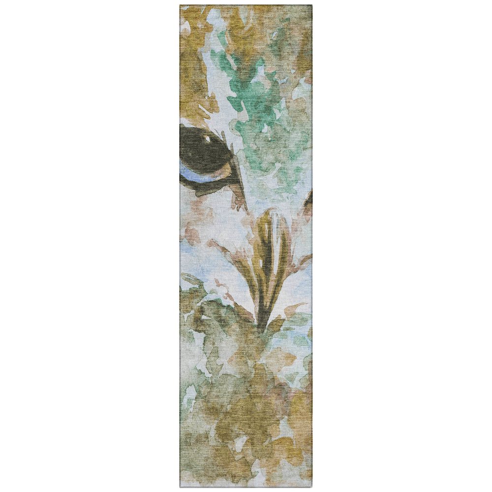 Machine Washable Indoor/Outdoor Chantille ACN2274 Brown 2'3" x 7'6" Runner Rug. Picture 1