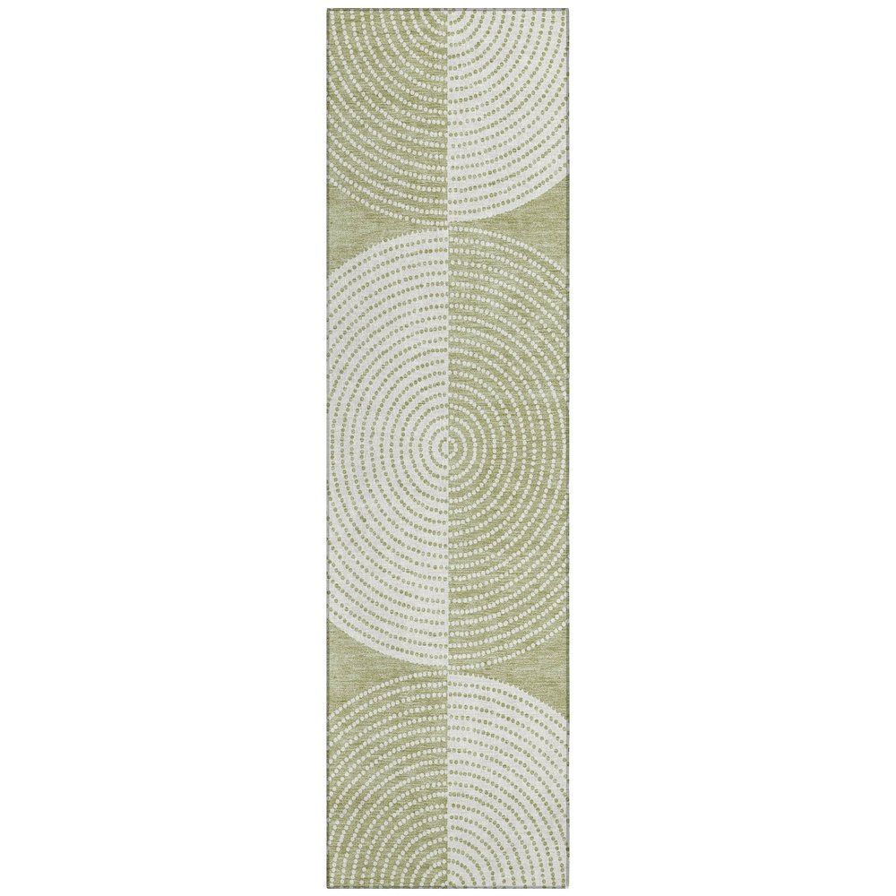 Machine Washable Indoor/Outdoor Chantille ACN2275 Green 2'3" x 7'6" Runner Rug. Picture 1