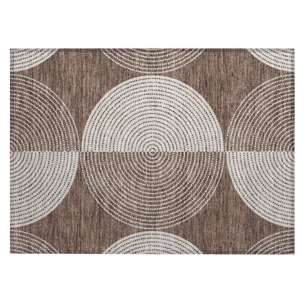 Machine Washable Indoor/Outdoor Chantille ACN2275 Brown 1'8" x 2'6" Rug. Picture 1
