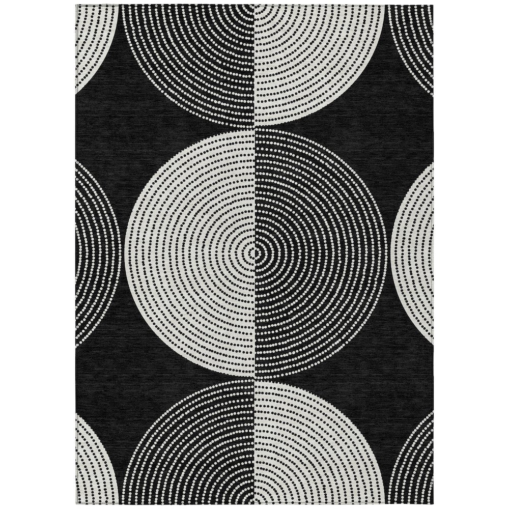 Machine Washable Indoor/Outdoor Chantille ACN2275 Black 2'6" x 3'10" Rug. Picture 1