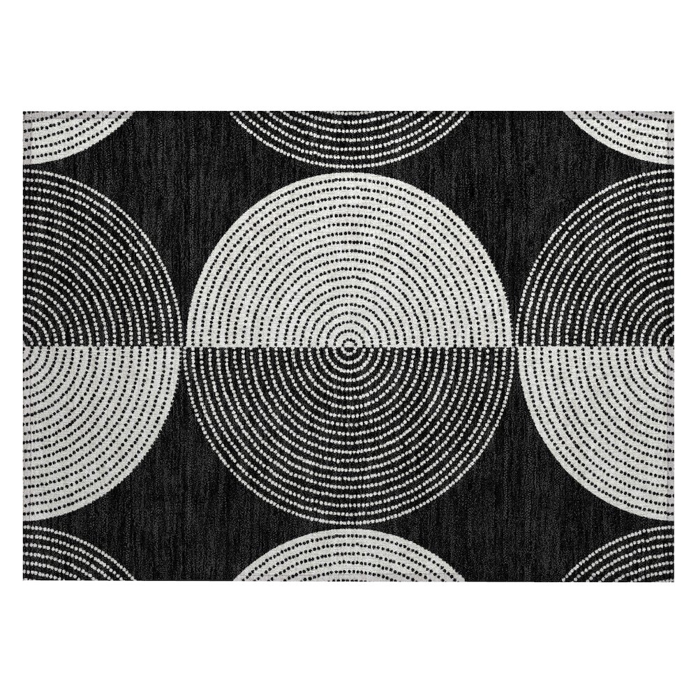 Machine Washable Indoor/Outdoor Chantille ACN2275 Black 1'8" x 2'6" Rug. Picture 1