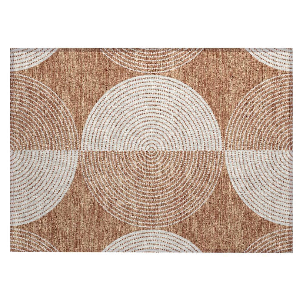 Machine Washable Indoor/Outdoor Chantille ACN2275 Orange 1'8" x 2'6" Rug. Picture 1