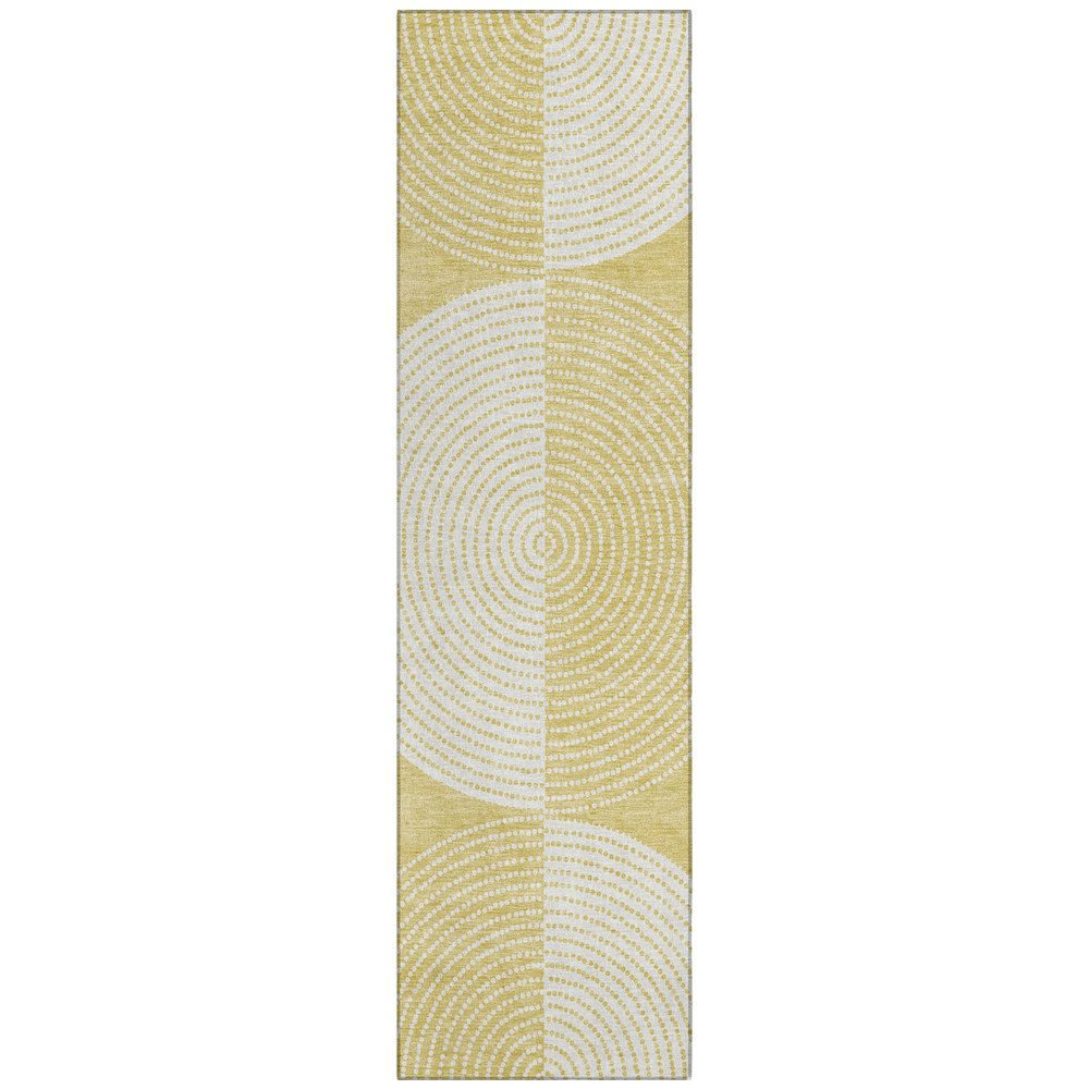 Machine Washable Indoor/Outdoor Chantille ACN2275 Gold 2'3" x 7'6" Runner Rug. Picture 1