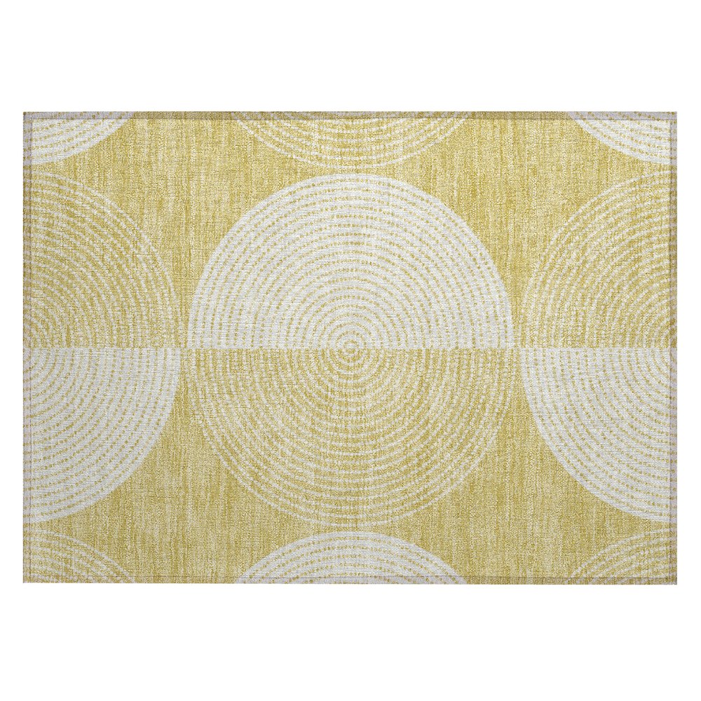 Machine Washable Indoor/Outdoor Chantille ACN2275 Gold 1'8" x 2'6" Rug. Picture 1