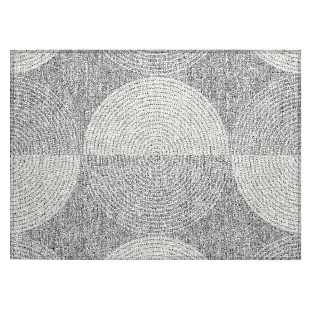 Machine Washable Indoor/Outdoor Chantille ACN2275 Gray 1'8" x 2'6" Rug. Picture 1