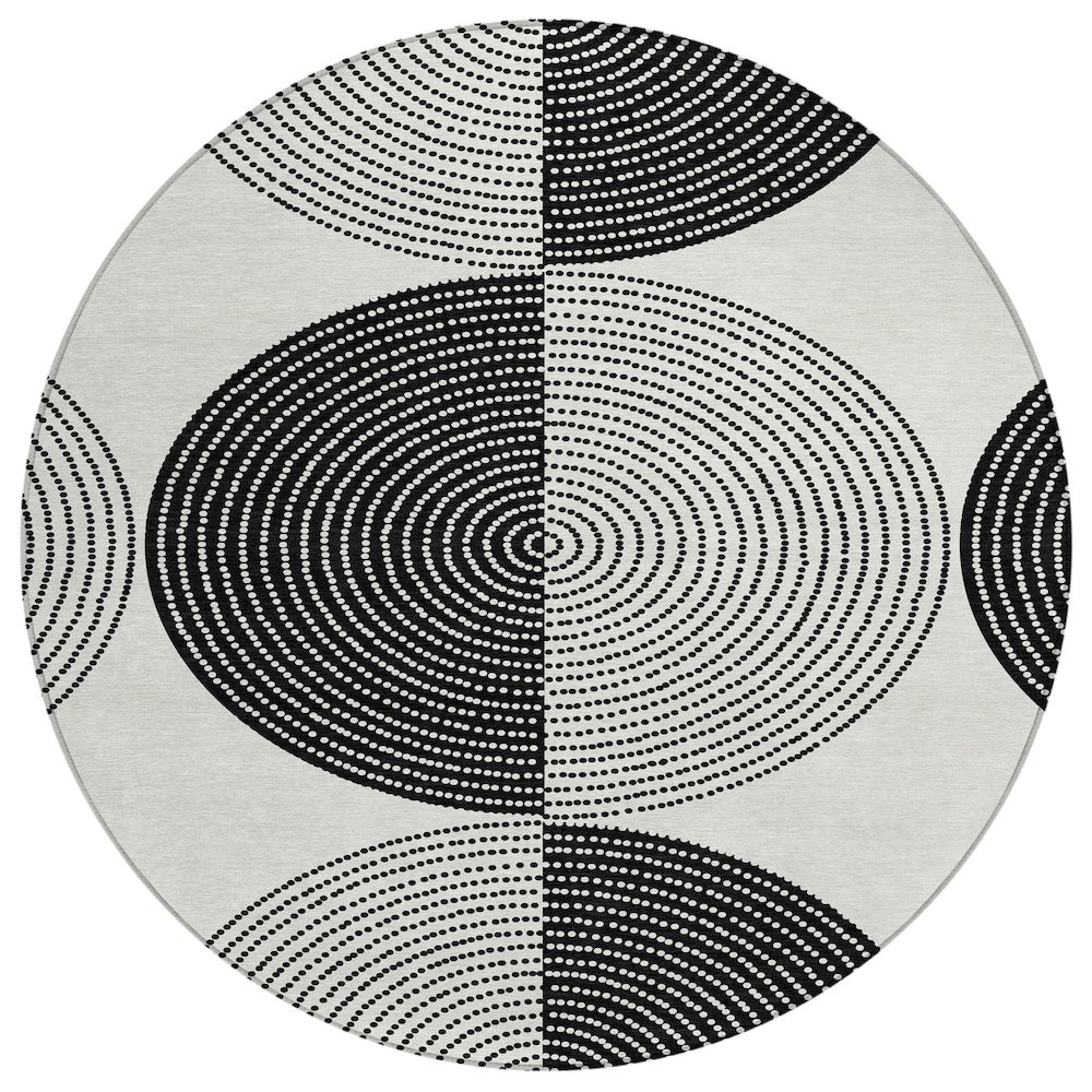 Machine Washable Indoor/Outdoor Chantille ACN2275 Ivory 8' x 8' Round Rug. Picture 1