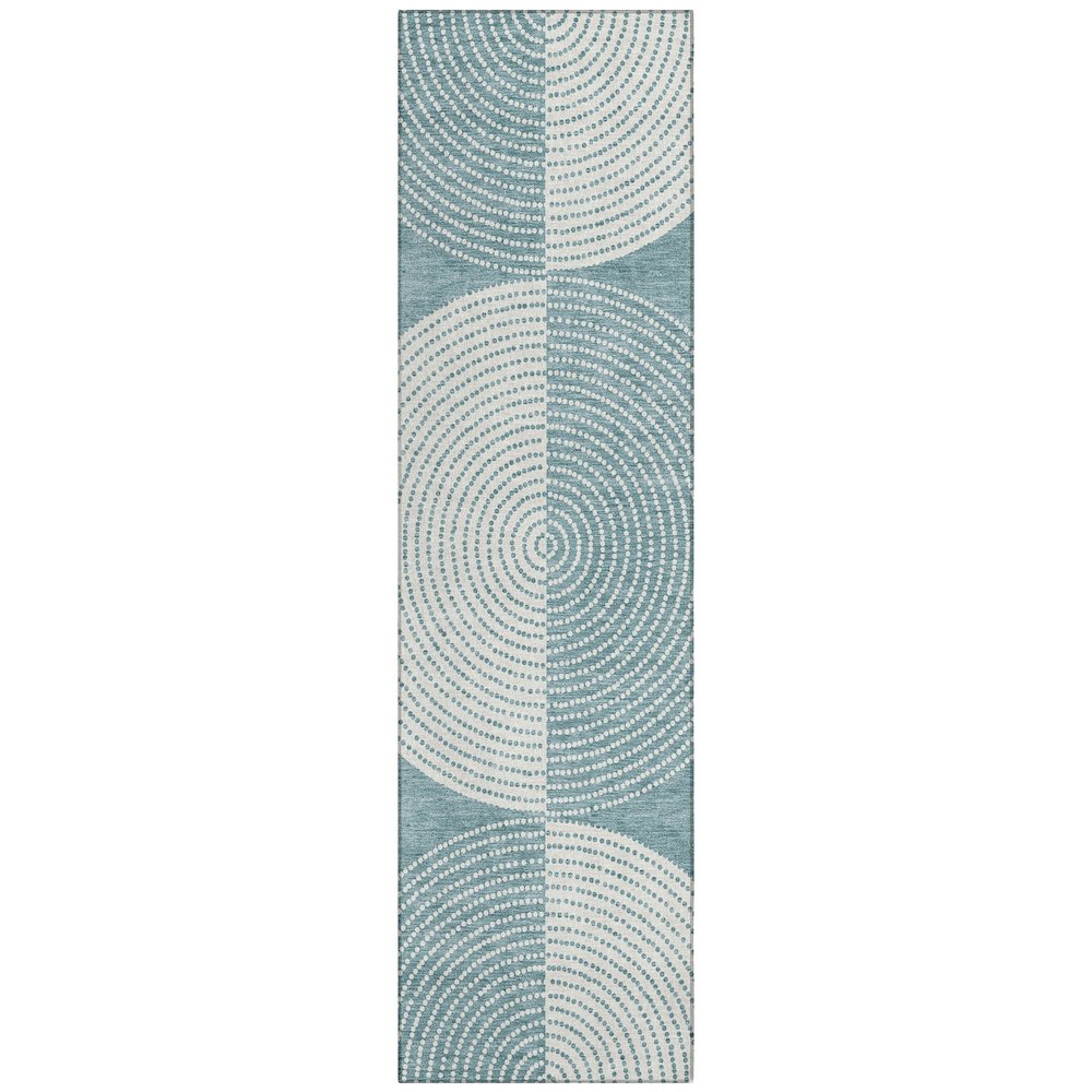 Machine Washable Indoor/Outdoor Chantille ACN2275 Teal 2'3" x 7'6" Runner Rug. Picture 1