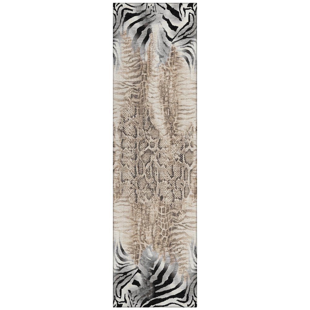 Machine Washable Indoor/Outdoor Chantille ACN2276 Ivory 2'3" x 7'6" Runner Rug. Picture 1