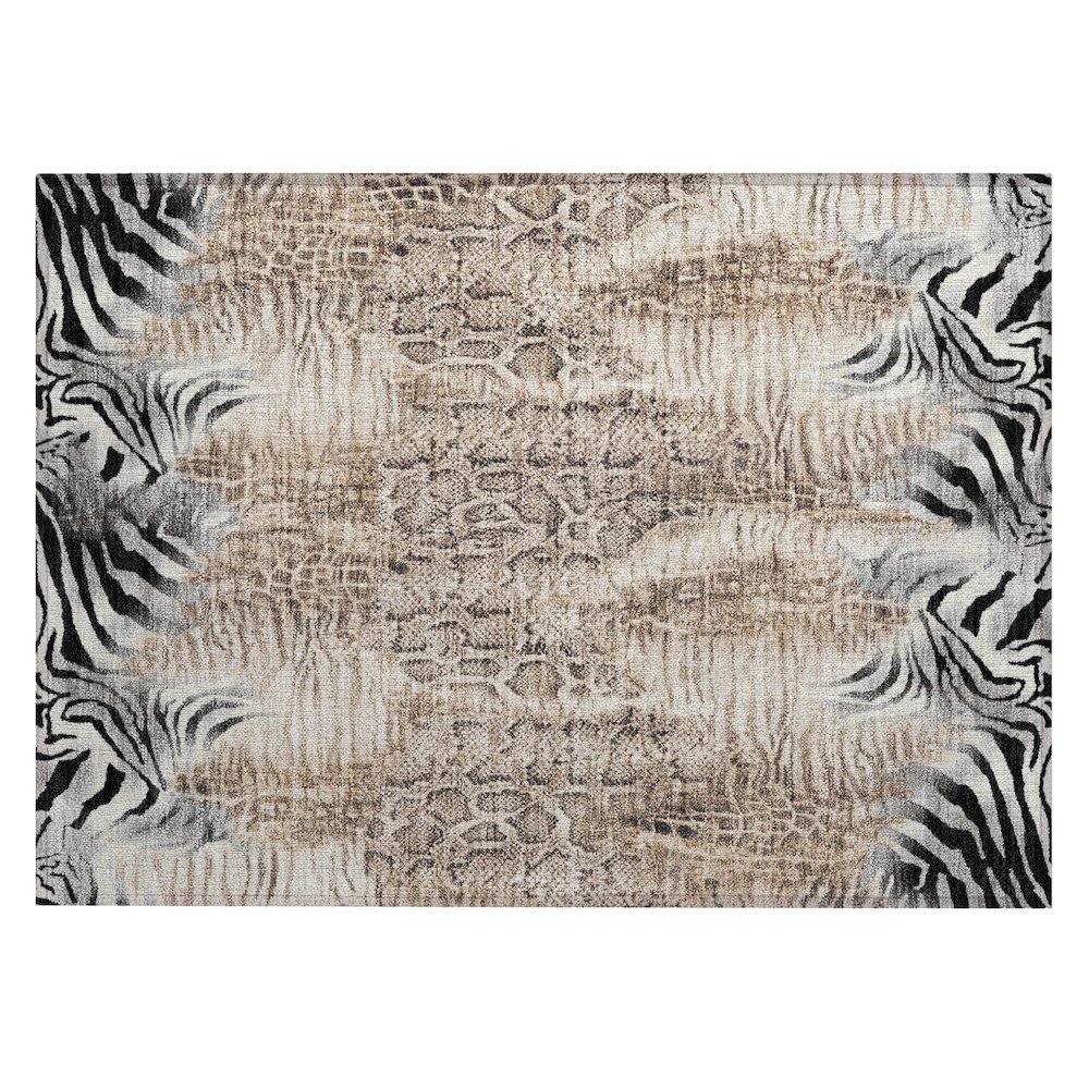 Machine Washable Indoor/Outdoor Chantille ACN2276 Ivory 1'8" x 2'6" Rug. Picture 1
