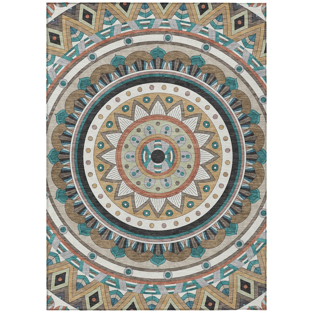 Machine Washable Indoor/Outdoor Chantille ACN2277 Brown 2'6" x 3'10" Rug. Picture 1